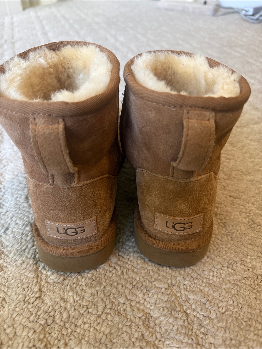 UGG Kids Chestnut Suede Short Shearling Boots